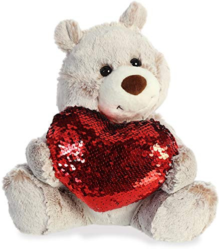 Aurora - Valentine Items - 11" Sparkle Heart Bear BRN