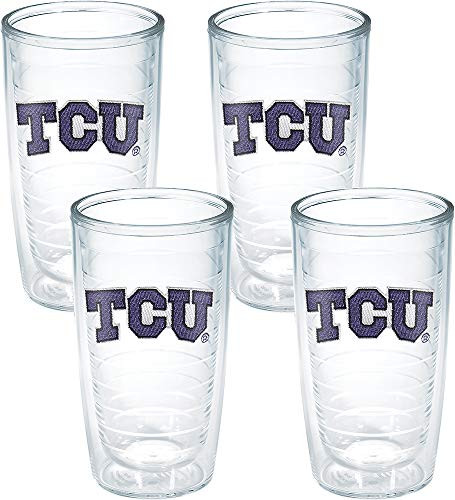 Tervis Texas Christian University Emblem Tumbler (Set of 4), 16 oz, Clear