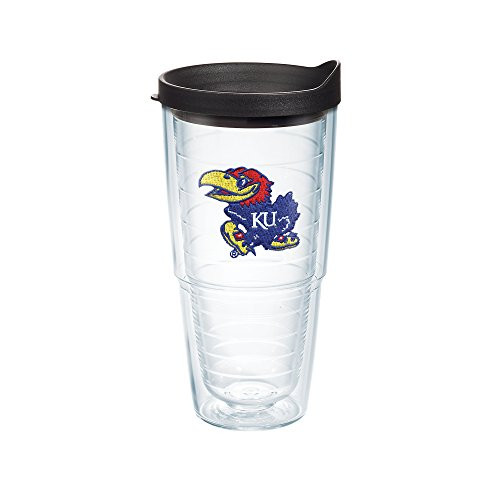 Tervis 1042638 Kansas University Emblem Individual Tumbler with Black lid, 24 oz, Clear Tervis 1042638 Kansas University Emblem Individual Tumbler with Black lid, 24 oz, Clear