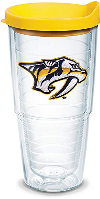 Tervis 1063886 NHL Nashville Predators Primary Logo Tumbler with Emblem and Yellow Lid 24oz, Clear Tervis 1063886 NHL Nashville Predators Primary Logo Tumbler with Emblem and Yellow Lid 24oz, Clear