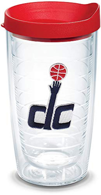 Tervis 1067977 NBA Washington Wizards Secondary Logo Tumbler with Emblem and Red Lid 16oz, Clear Tervis 1067977 NBA Washington Wizards Secondary Logo Tumbler with Emblem and Red Lid 16oz, Clear