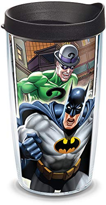 Tervis 1083757 Batman Tumbler with Wrap and Black Lid 16oz, Clear Tervis 1083757 Batman Tumbler with Wrap and Black Lid 16oz, Clear