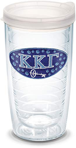 Tervis 1087808 Sorority - Kappa Kappa Gamma Tumbler with Emblem and Frosted Lid 16oz, Clear
