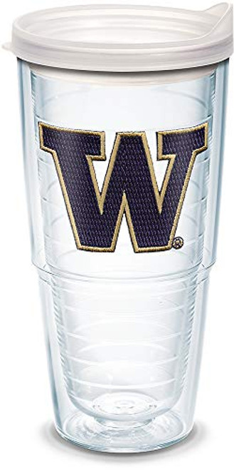 Tervis 1089884 Washington Huskies Logo Tumbler with Emblem and Frosted Lid 24oz, Clear Tervis 1089884 Washington Huskies Logo Tumbler with Emblem and Frosted Lid 24oz, Clear