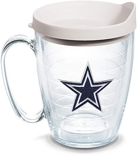 Tervis 1097407 NFL Dallas Cowboys Primary Logo Tumbler with Emblem and White Lid 16oz Mug, Clear