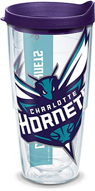 Tervis 1138648 NBA Charlotte Hornets Colossal Tumbler with Wrap and Royal Purple Lid 24oz, Clear Tervis 1138648 NBA Charlotte Hornets Colossal Tumbler with Wrap and Royal Purple Lid 24oz, Clear