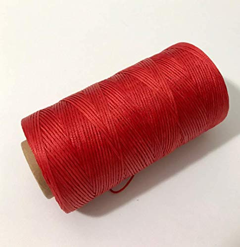 Industrial Revolution 284yd 150D 1mm Sewing Waxed Thread Hand Stitching Cord for Leather Craft DIY (Red)