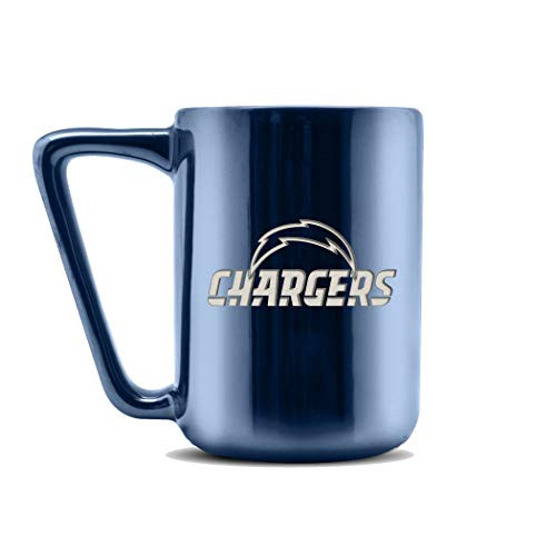 Duck House NFL Los Angeles Chargers Ceramic Laser Engraved Coffee Mug - Metallic Finish, 16oz
