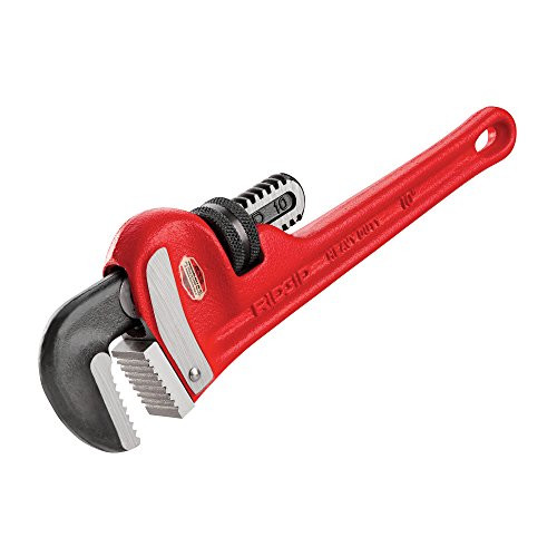 RIDGID 31010 Model 10 Heavy-Duty Straight Pipe Wrench, 10-inch Plumbing Wrench