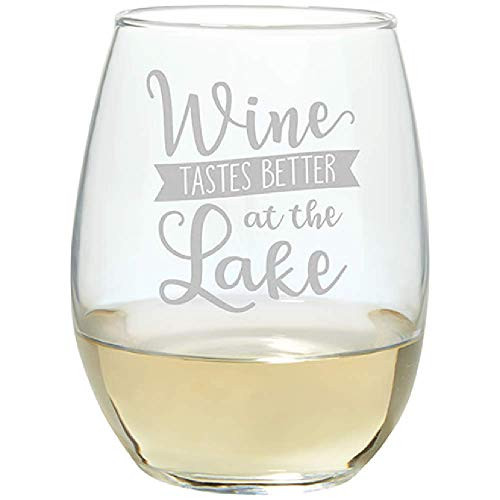 Carson 23670 At the Lake Stemless Wine Glass, 17-ounce, Clear