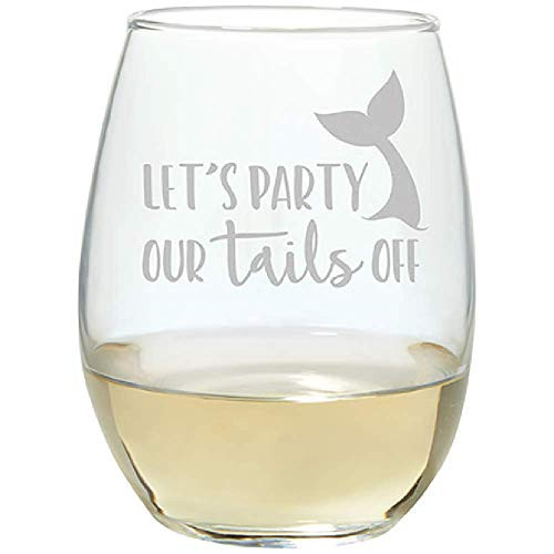 Carson 23693 Tails Off Stemless Wine Glass, 17-ounce, Clear