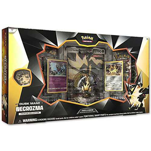 Pokemon TCG: Dusk Mane Necrozma Premium Collection |Pokemon Card and Figurine Set |Features 2 Foil Promo Cards, 5 Booster Packs, Oversize Necrozma GX Card, Action Figure, Pin & Online Code Card