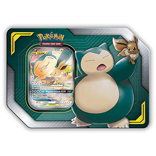 Pokemon TCG: Sun & Moon Team Up Collector's Tin Containing 4 Booster Packs and Featuring A Foil Eevee & Snorlax GX Card