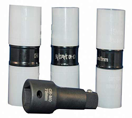 ATD Tools 4354 1/2" Drive 4-Piece Protective Wheel Nut Flip Impact Socket Set