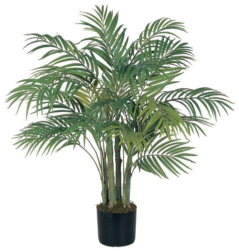 Nearly Natural 5000 Areca Decorative Silk Palm Tree, 3-Feet, Green
