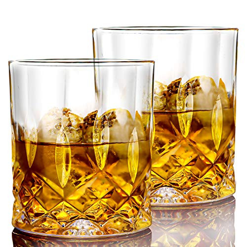 LYOUCI Crystal Whiskey Glasses set of 4, 10oz Rock Style Old Fashioned Glasses Perfect for Scotch, Cognac, Bourbon, Irish Whisky and Old Fashioned Cocktails LYOUCI Crystal Whiskey Glasses set of 4, 10oz Rock Style Old Fashioned Glasses Perfect for Scotch, Cognac, Bourbon, Irish Whisky and Old Fashioned Cocktails