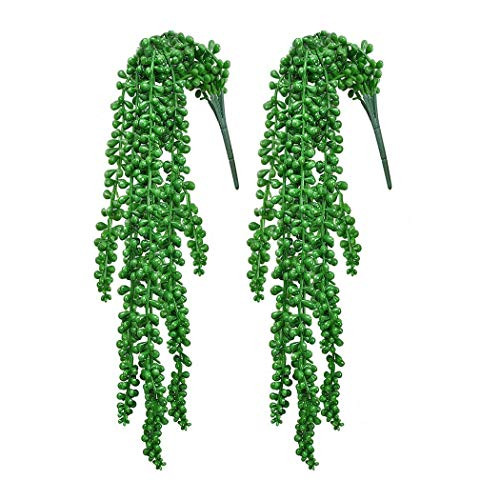 Terracotta 2pcs Artificial Succulents Hanging Plants Fake String of Pearls, 19" Faux Hanging Succulents for Home Kitchen Office Wedding Garden Craft Art Decor Terracotta 2pcs Artificial Succulents Hanging Plants Fake String of Pearls, 19" Faux Hanging Succulents for Home Kitchen Office Wedding Garden Craft Art Decor