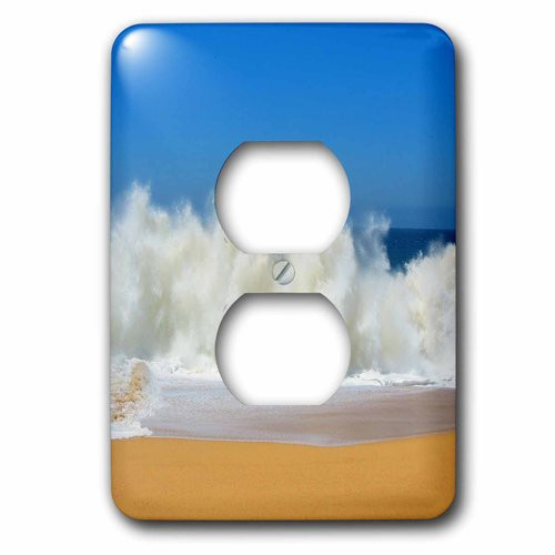3dRose lsp_203906_6 Print Of Beautiful Windy Waves On Beach 2 Plug Outlet Cover
