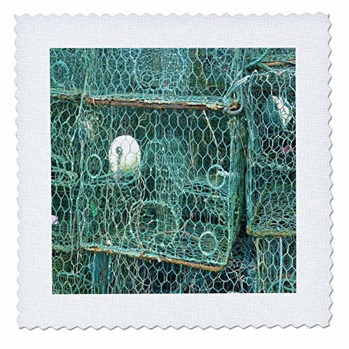 3D Rose Image of Crab Traps in Everglades City Florida Quilt, 10 x 10