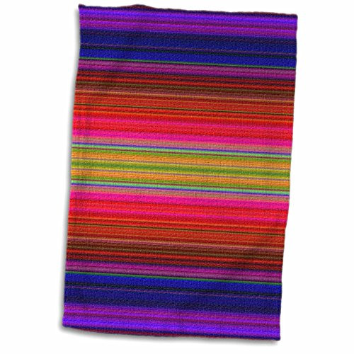 3D Rose Stripes Spectrum of Colorful Array Towel, 15" x 22", Multicolor