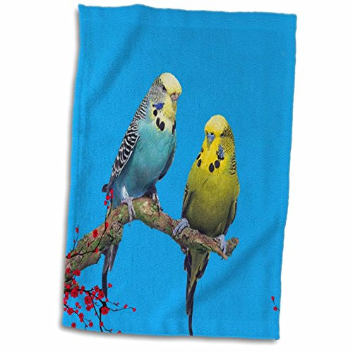 3D Rose Wildlife Budgie Hand Towel, 15" x 22" 3D Rose Wildlife Budgie Hand Towel, 15" x 22"