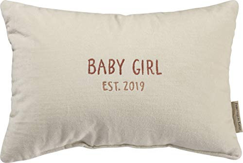 Primitives by Kathy Washed Velvet Throw Pillow, 15 x 10-Inches, Baby Girl