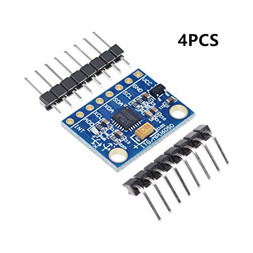 Ziekk GY-521 MPU-6050 3 Axis Analog Gyroscope Sensors + 3 Axis Accelerometer Module for Arduino with Pins 3-5V DC(4PCS)