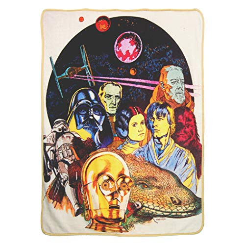 Disney Star Wars, "Retro Collage" Micro Raschel Throw Blanket, 46" x 60", Multi Color Disney Star Wars, "Retro Collage" Micro Raschel Throw Blanket, 46" x 60", Multi Color