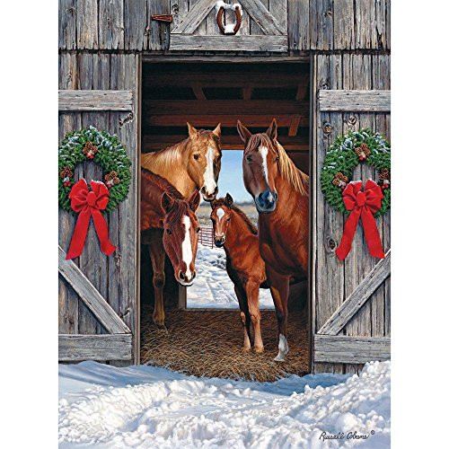 Bits and Pieces - 500 Piece Jigsaw Puzzle for Adults 18"X24" - Horse Barn Christmas - 500 pc Jigsaw by Artist Russell Cobane Bits and Pieces - 500 Piece Jigsaw Puzzle for Adults 18"X24" - Horse Barn Christmas - 500 pc Jigsaw by Artist Russell Cobane