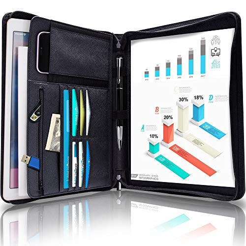 FutureCharger Padfolio Portfolio Folder, Professional Padfolio Binder, Business Portfolio Organizer, Interview Resume Portfolio Document Organizer, Internal Holders for iPad/Tablet/Phone/Cards