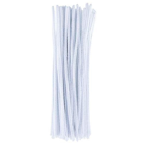 100pcs Pipe Cleaners Chenille Stems for DIY Art Supplies Craft Projects 6mmx30cm Christmas Pipe Cleaners Decoration, White
