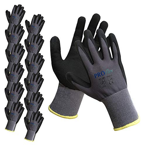 PROMEDIX Nitrile Coated Work Gloves, Micro-Foam Grip Gloves Nitrile Coated On Palm Working Gloves (10/XL, 12 Pair) PROMEDIX Nitrile Coated Work Gloves, Micro-Foam Grip Gloves Nitrile Coated On Palm Working Gloves (10/XL, 12 Pair)