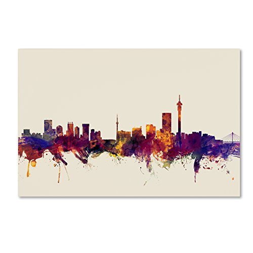 Johannesburg Skyline by Michael Tompsett, 16x24-Inch Canvas Wall Art
