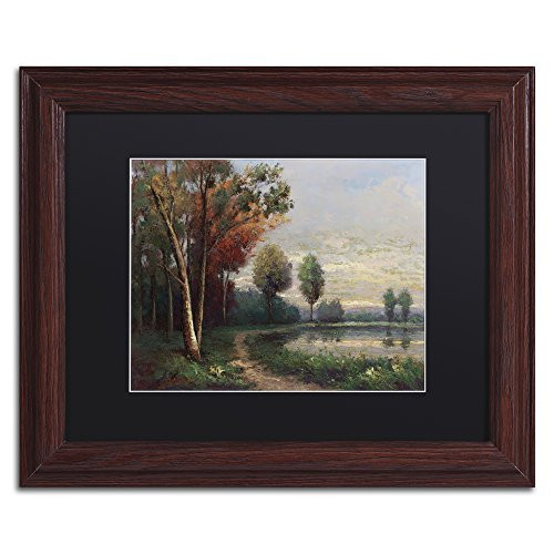 Landscape with a Lake by Daniel Moises, Black Matte, Wood Frame 11x14-Inch