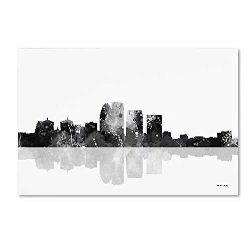 Louisville Kentucky Skyline BG-1 by Marlene Watson, 12x19-Inch Canvas Wall Art