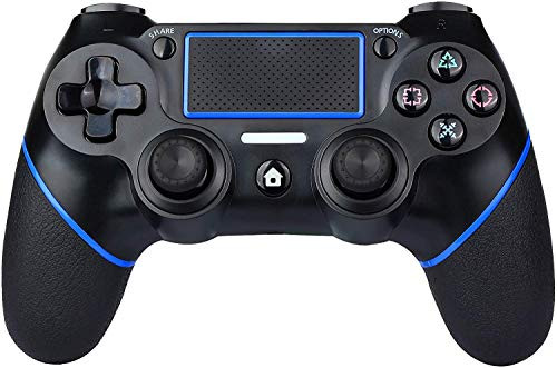PS4 Controller Wireless Controller for Playstation 4/Pro/Slim/PC, Touch Panel Gamepad with Vibration and Audio Function, Anti-Slip Grip and Mini LED Indicator