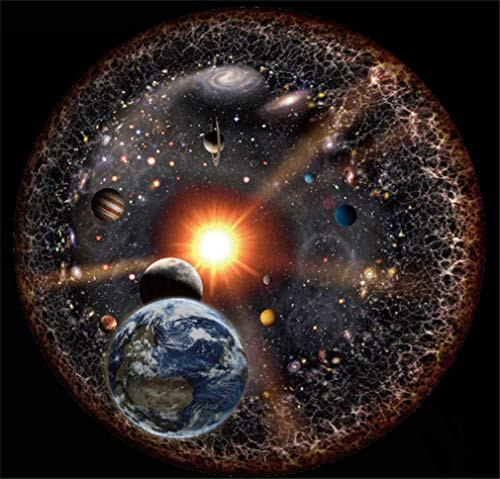 Jigsaw Puzzles for Adults Teen Kids 1000 Pieces - Planets in Space Solar System Jigsaw Puzzle Large Round Difficult and Challenge