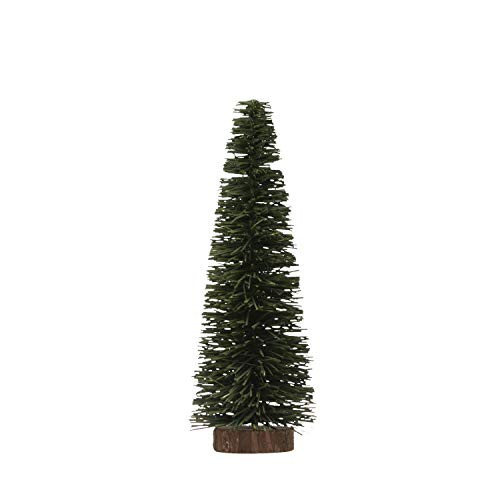 Creative Co-op 15" Christmas Wood Base Trees, Dark Green
