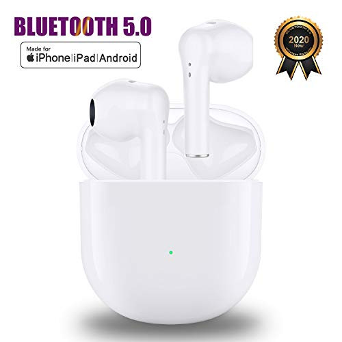 Wireless Earbuds Bluetooth 5.0 Headphones,3D Stereo Built in Mic in-Ear Earbuds Noise Cancelling Headphones Smart Touch with 24H Charging Case Sport Earbuds for iPhone/Android/Samsung