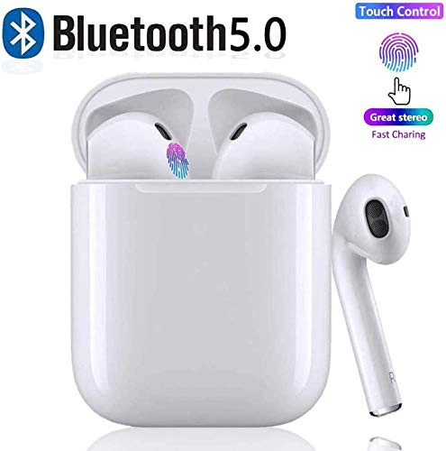 Bluetooth 5.0 Headset Earbuds Headphones Built-in Microphone and Charging Box, Stereo Noise Reduction, Suitable for Apple Airpods Android/iPhone