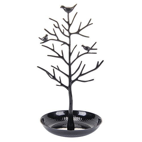 ChezMax Antique Birds Tree Stand Jewelry Display Necklace Earring Bracelet Holder Organizer Rack Tower Black ChezMax Antique Birds Tree Stand Jewelry Display Necklace Earring Bracelet Holder Organizer Rack Tower Black