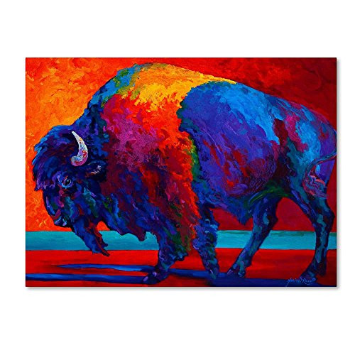 Abstract Bison by Marion Rose, 14x19-Inch Canvas Wall Art