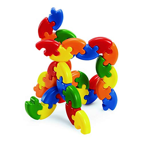 Excellerations Construction Toys, STEM Building Toys, Blocks,3"L x 1"W x 2"H Builders, Connection Toys, Ages 3 Years and up, Preschool Manipulatives, Multi, Model Number: PUZZPCS