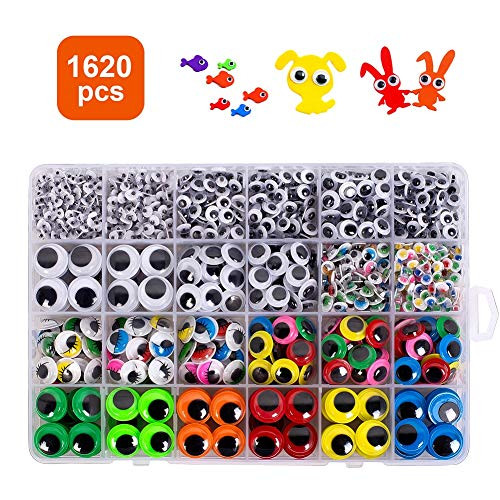 1620pcs Googly Wiggle Eyes Self Adhesive, for Craft Sticker Eyes Multi Colors and Sizes for DIY by ZZYI 1620pcs Googly Wiggle Eyes Self Adhesive, for Craft Sticker Eyes Multi Colors and Sizes for DIY by ZZYI