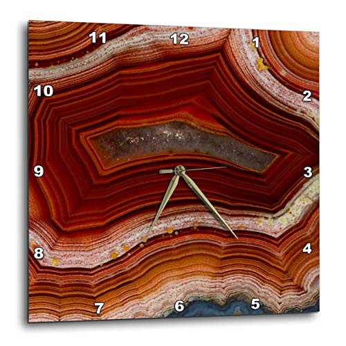 3D Rose Banded Agate - Rust Colored Wall Clock, 15" x 15" 3D Rose Banded Agate - Rust Colored Wall Clock, 15" x 15"