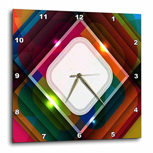 3D Rose Colorful Diamonds Abstract Wall Clock, 15" x 15" 3D Rose Colorful Diamonds Abstract Wall Clock, 15" x 15"
