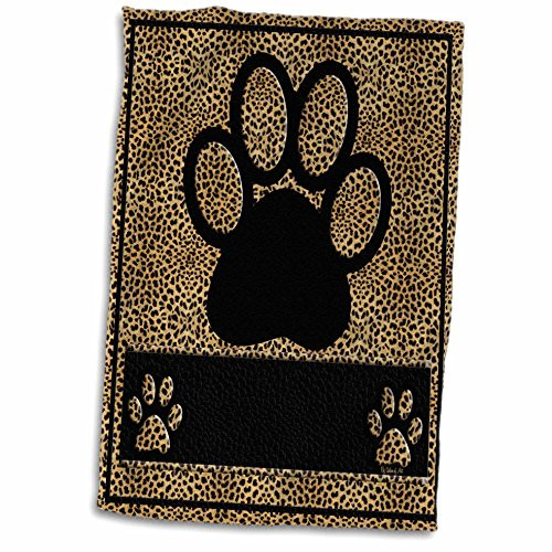 3D Rose Cheetah Print Paw TWL_25907_1 Towel, 15" x 22"