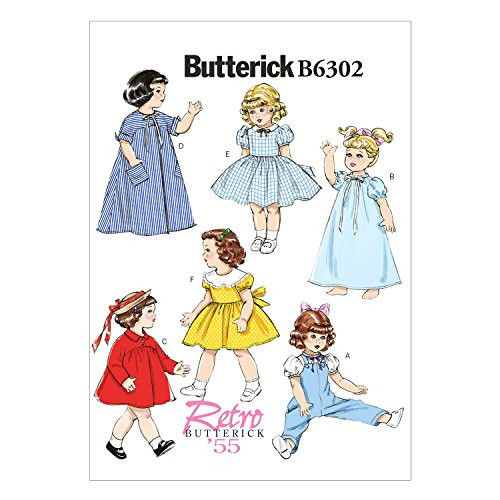 BUTTERICK PATTERNS B6302 18" Doll Clothes, One Size Only