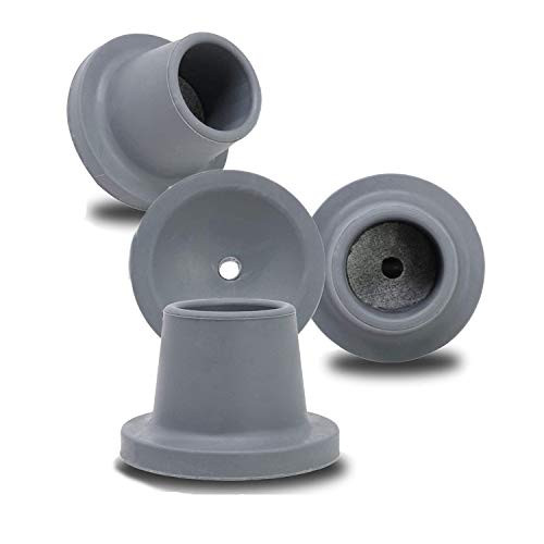 Replacement Feet for Shower Chair Bath Seat, shower stools and transfer bench, Non Slip Shower Bench and Tub Transfer Benches Rubber Suction Cup Feet, Metal Insert Reinforced (1-1/8" O.D, Grey)