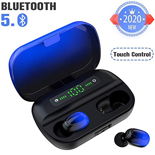 Bluetooth Earbuds, in-Ear Headphones,True Wireless Bluetooth Earbuds Bass Headphones Earphones with Wireless Charging Powerbank Case Battery Display IPX7 Waterprooof,for iPhone,Android,Windows